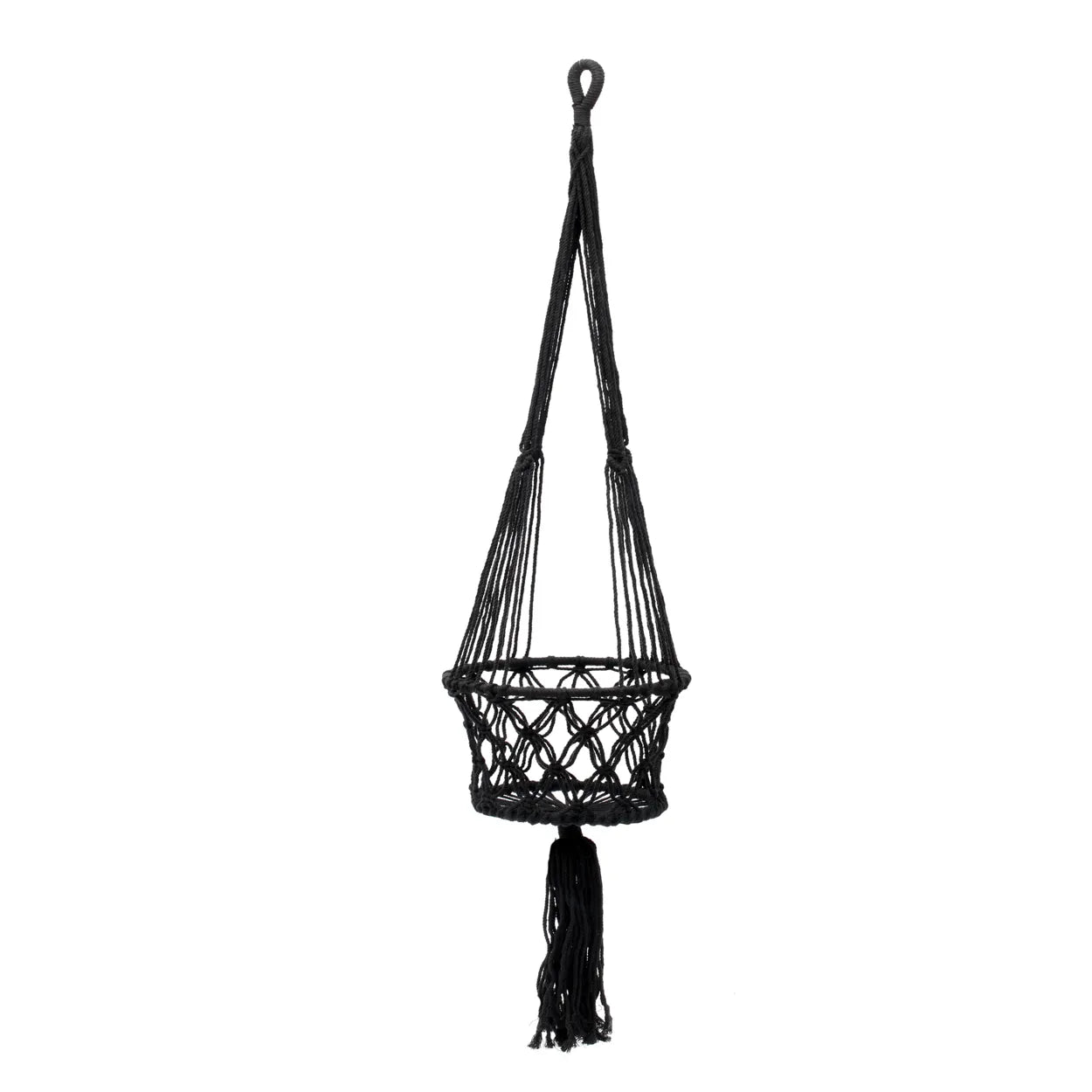 The Macrame Plant Holder - Black - L - Remood furniture living