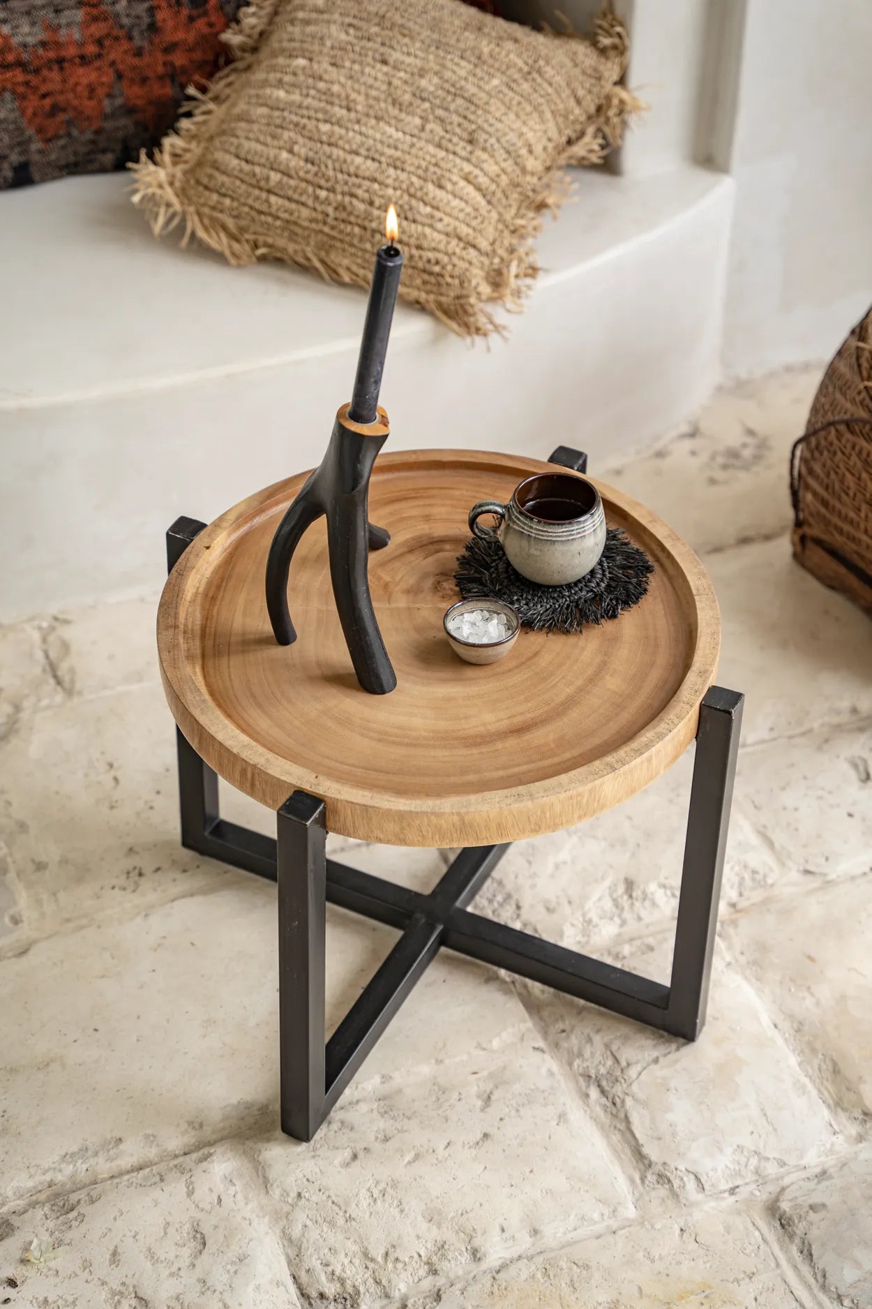 The Rain Tree Side Table - Natural Black - Remood furniture living