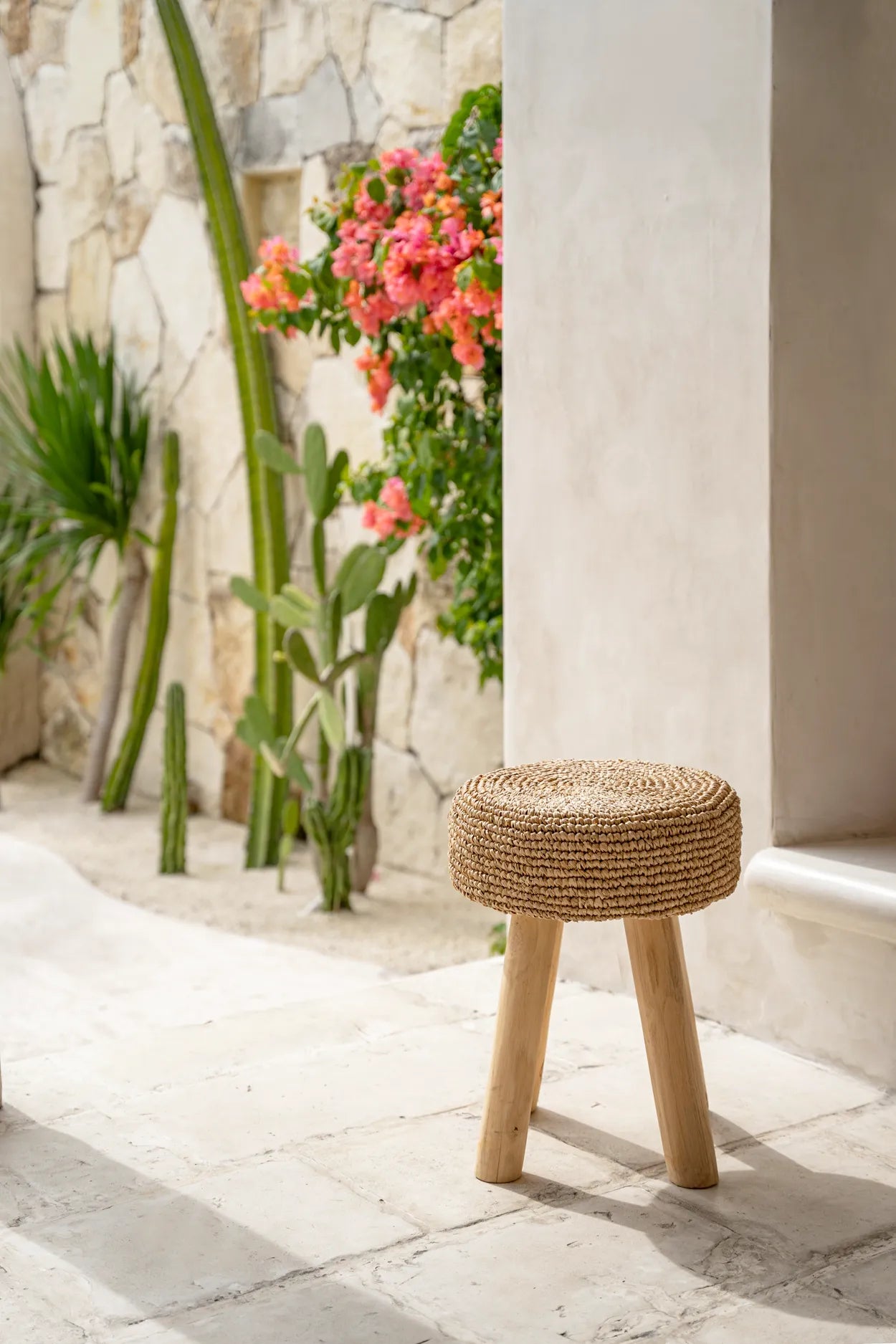 The Raffia Stool - Natural - Remood furniture living