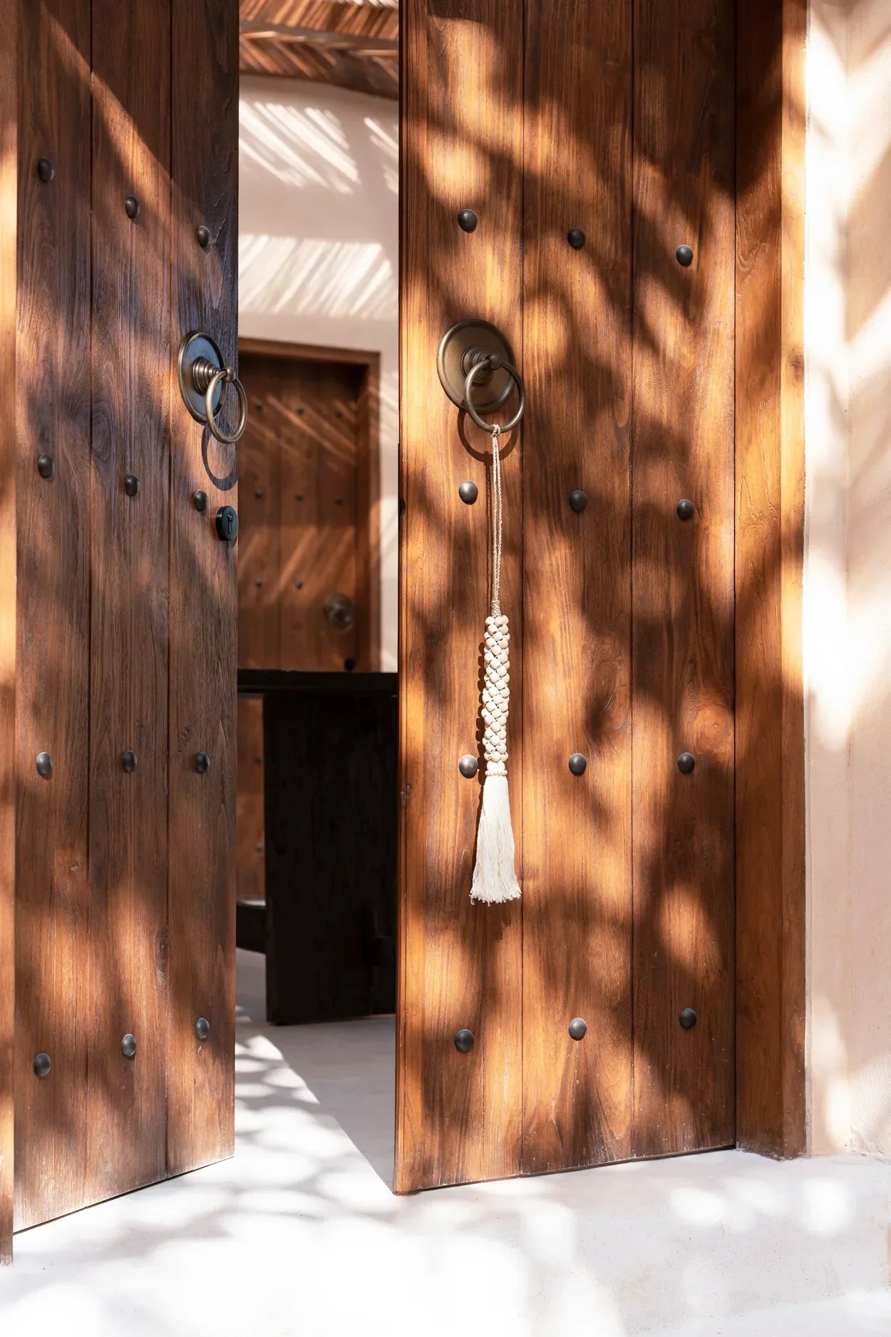 The Wooden Beads with Cotton Tassel - Natural White - Remood furniture living