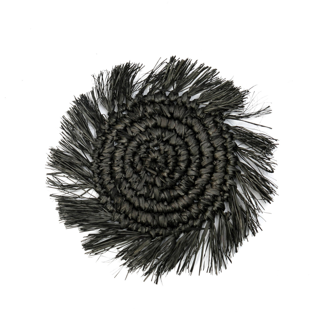 The Fringe Raffia Coaster - Nero