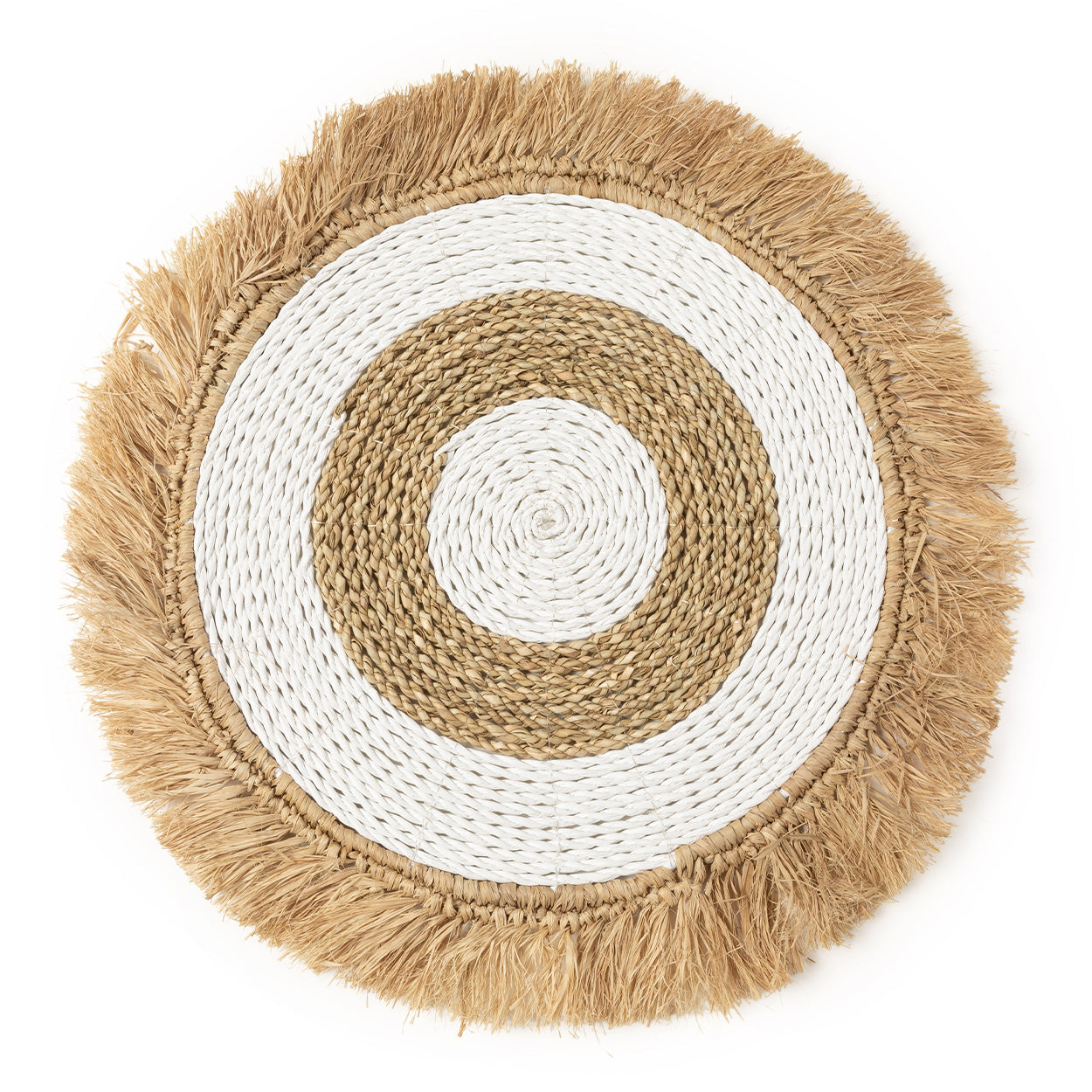 Set de table en raphia et jonc de mer - Blanc naturel