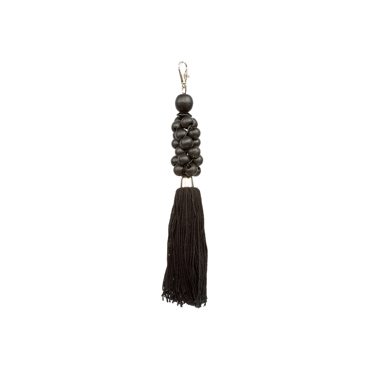 Porte-clés en perles de bois - Noir