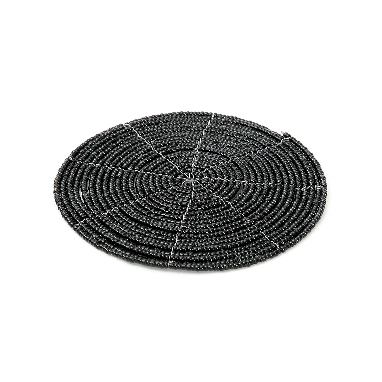 Il sottobicchiere con perline - Nero