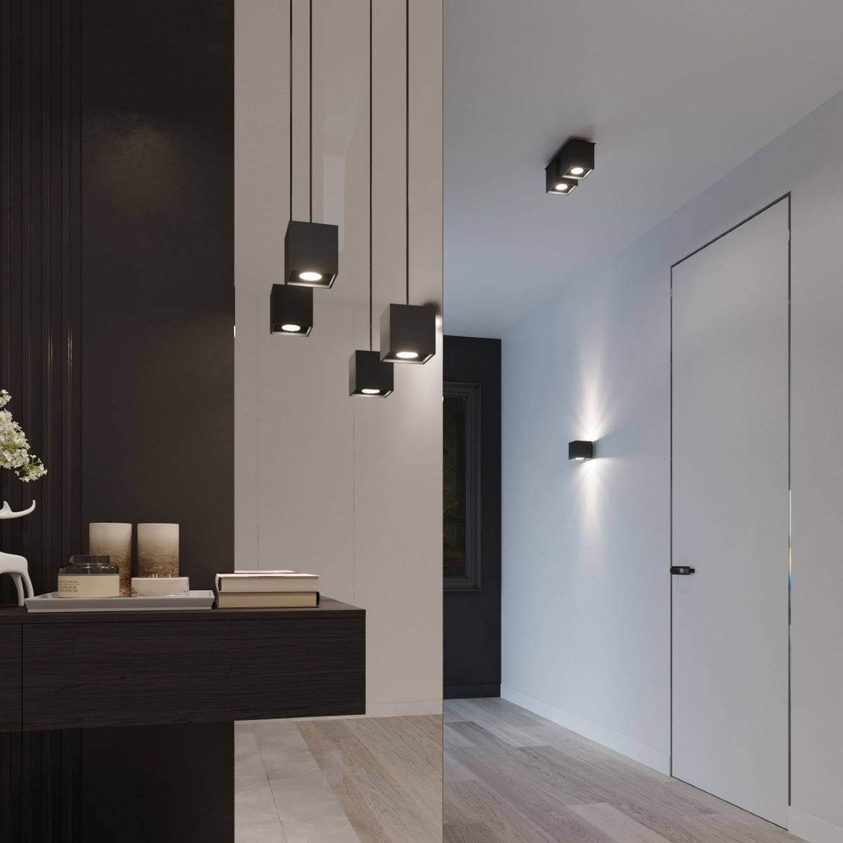 Pendant lamp QUAD 1 black