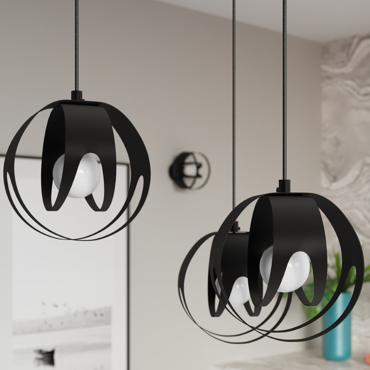 Pendant lamp TULOS 1 black