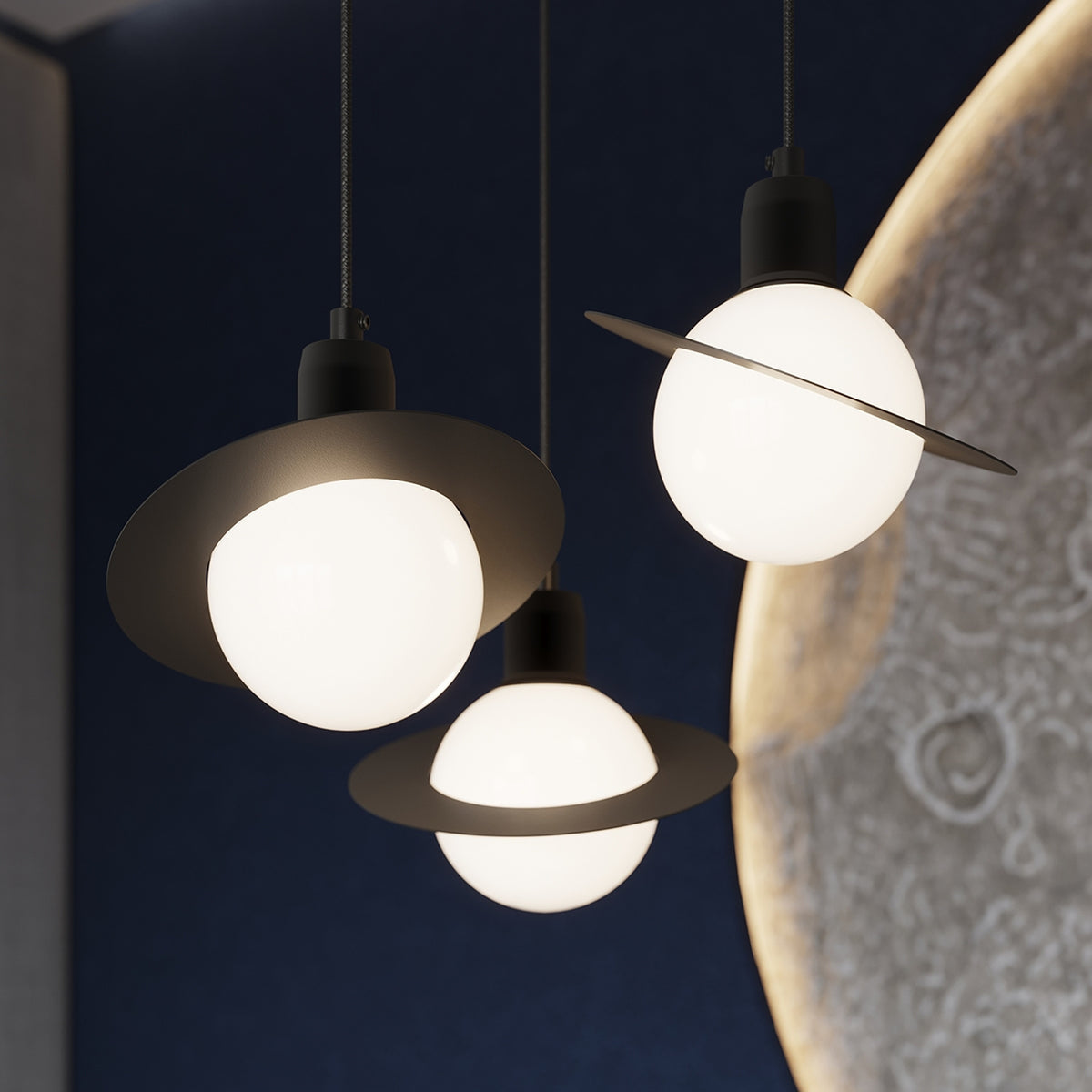 Pendant lamp HYPERION 1 black