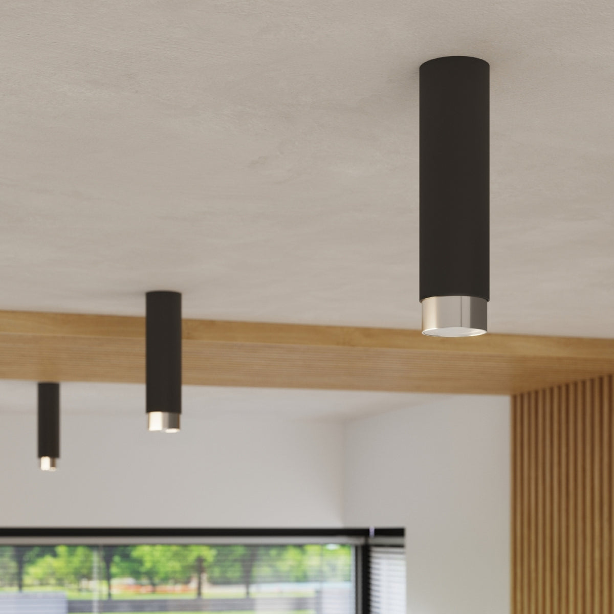 Ceiling lamp NERO 22,5 black/chrom