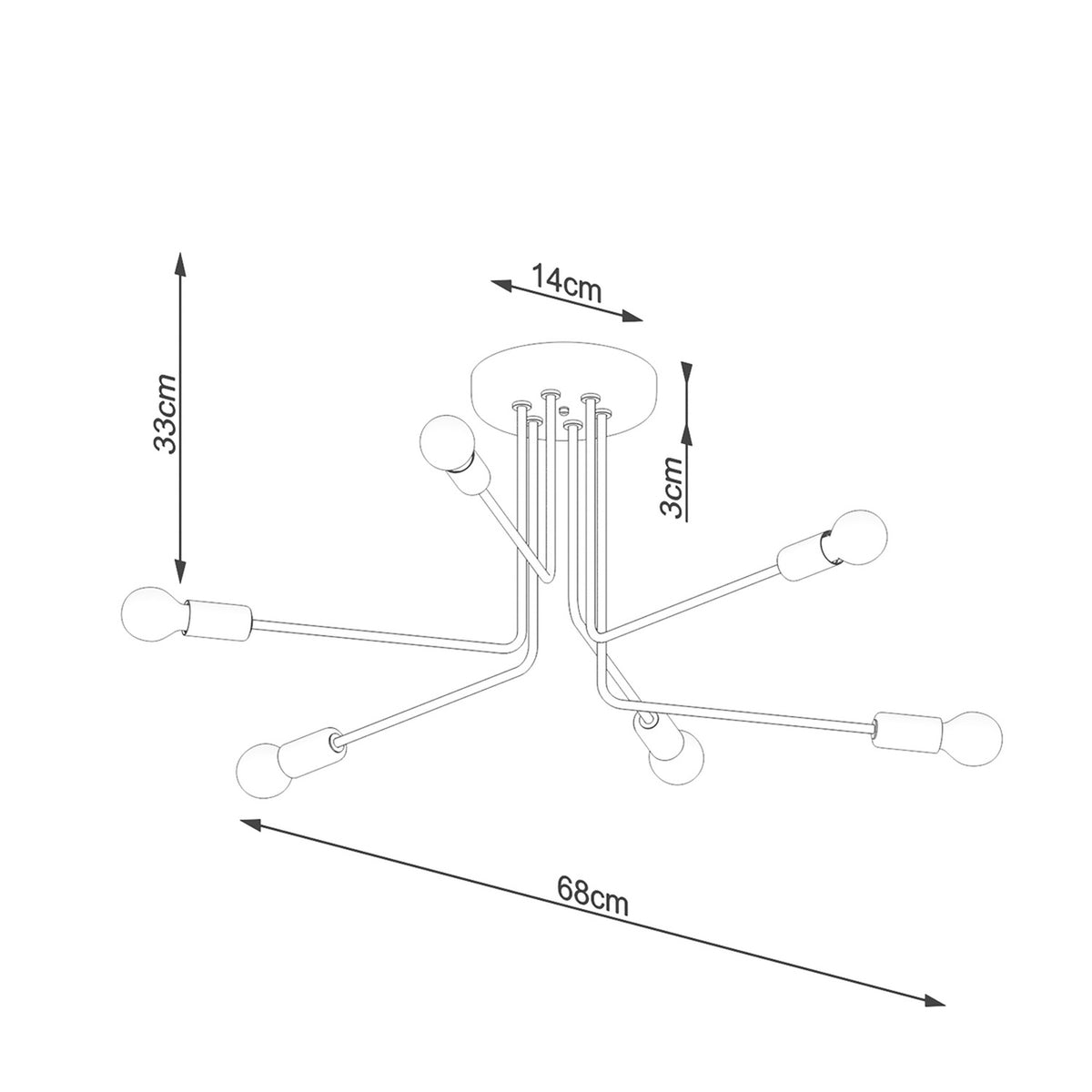 Chandelier NORAH 6 black