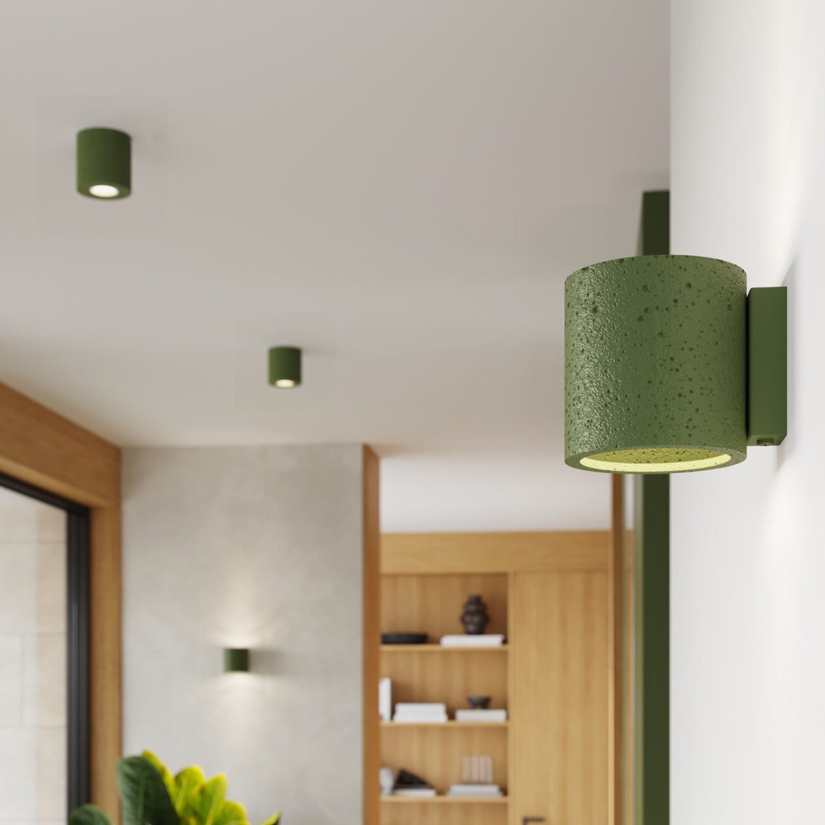 Ceiling lamp ORBIS concrete olive green