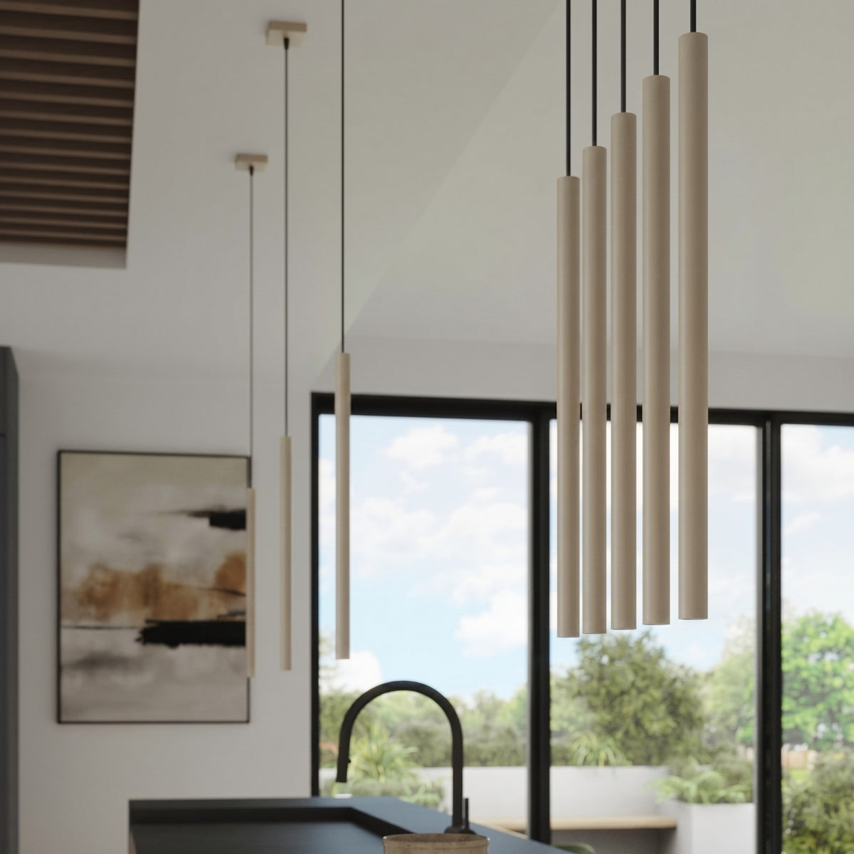 Pendant lamp PASTELO 3P taupe