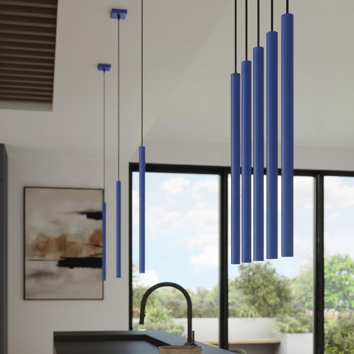 Pendant lamp PASTELO 3P ultramarine