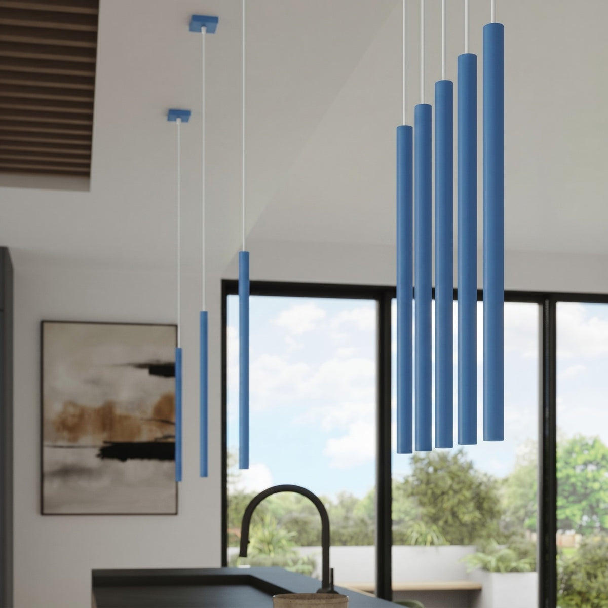 Pendant lamp PASTELO 1 azure