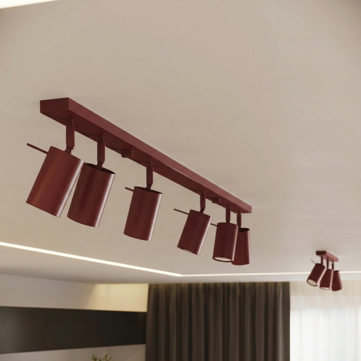 Ceiling lamp RING 4L burgundy