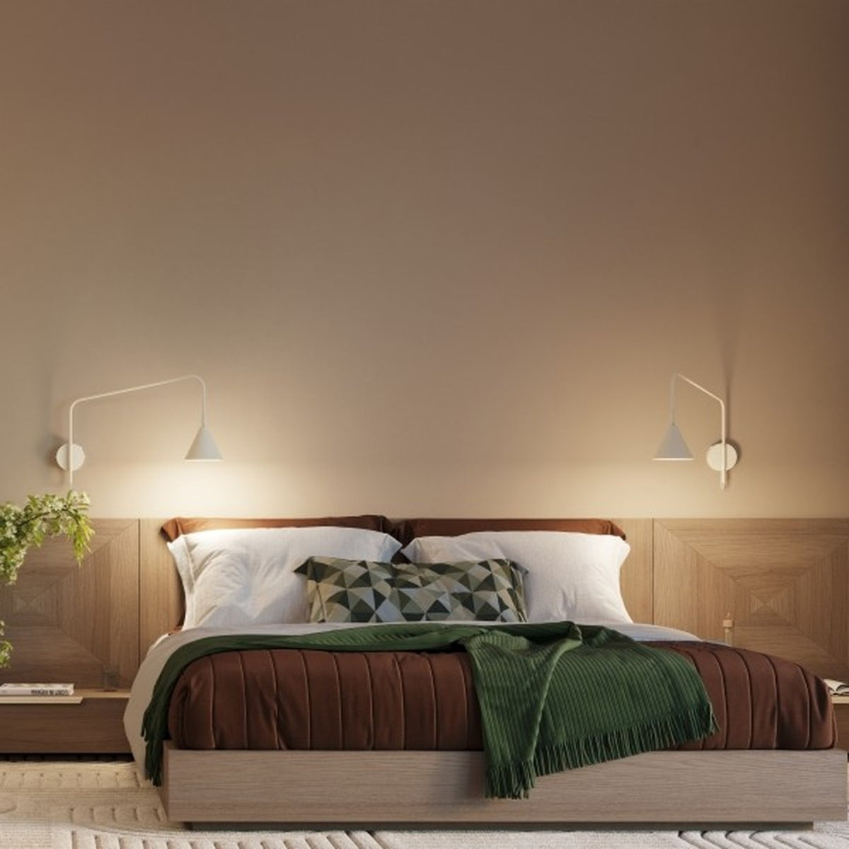 Wall lamp NOX 1 beige with a switch