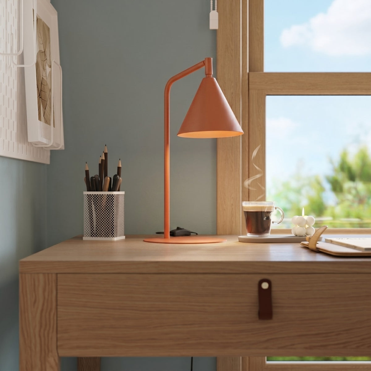 Table lamp NOX red ochre