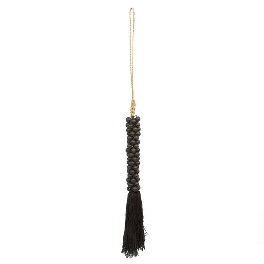 The Wooden Beads with Cotton Tassel - Black - Remood furniture living