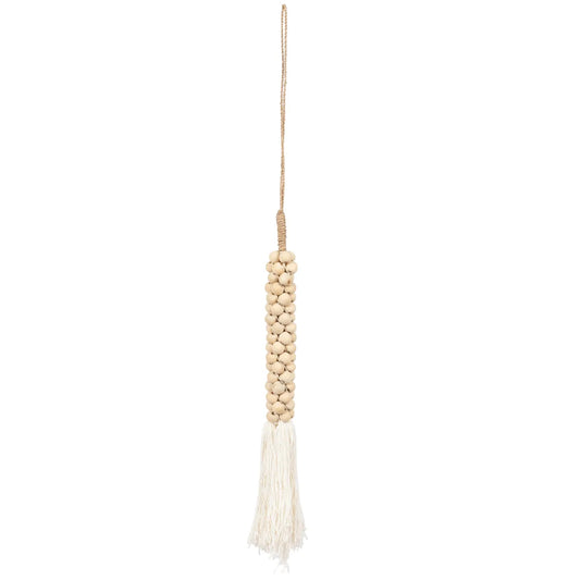 The Wooden Beads with Cotton Tassel - Natural White - Remood furniture living