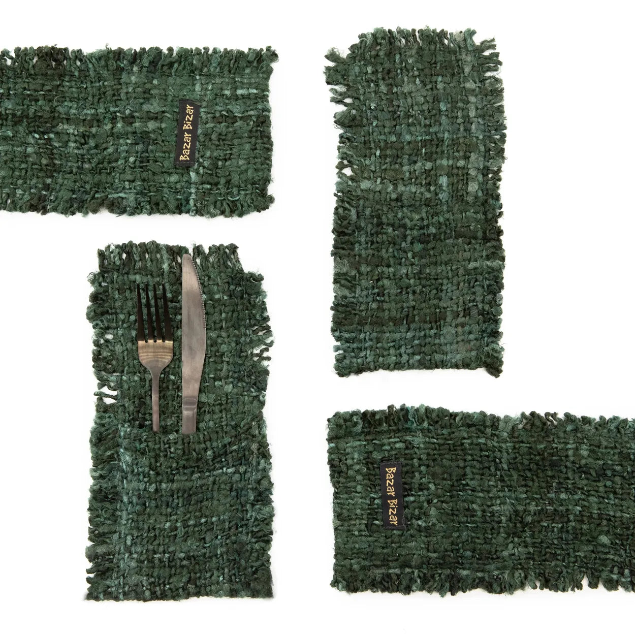 The Oh My Gee Cutlery Holder - Forest Green - Set of 4 - Remood furniture living