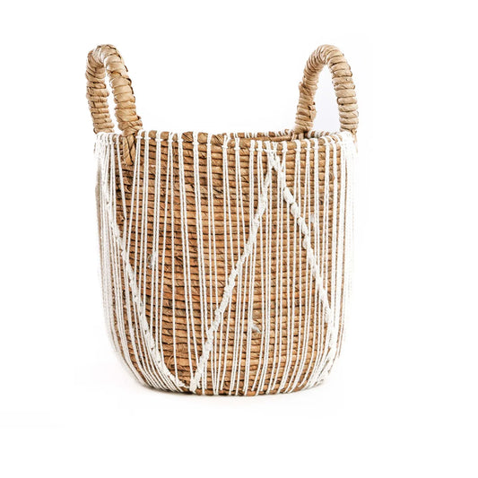 The Straight Stitched Macrame Basket - Small - Remood furniture living