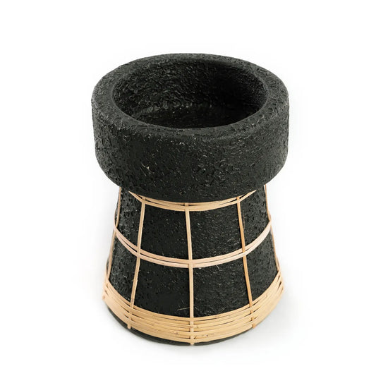 The Serene Candle Holder - Black Natural - M - Remood furniture living