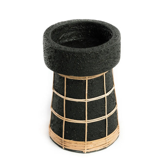 The Serene Candle Holder - Black Natural - L - Remood furniture living