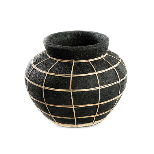 The Belly Vase - Black Natural - M - Remood furniture living