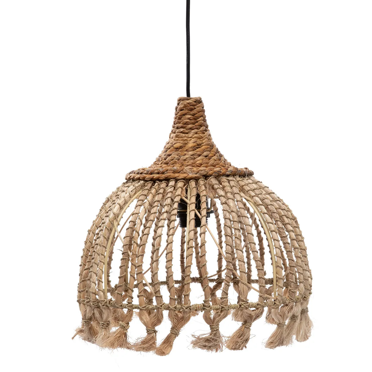 The Abaca Tassel Pendant - Natural - S - Remood furniture living