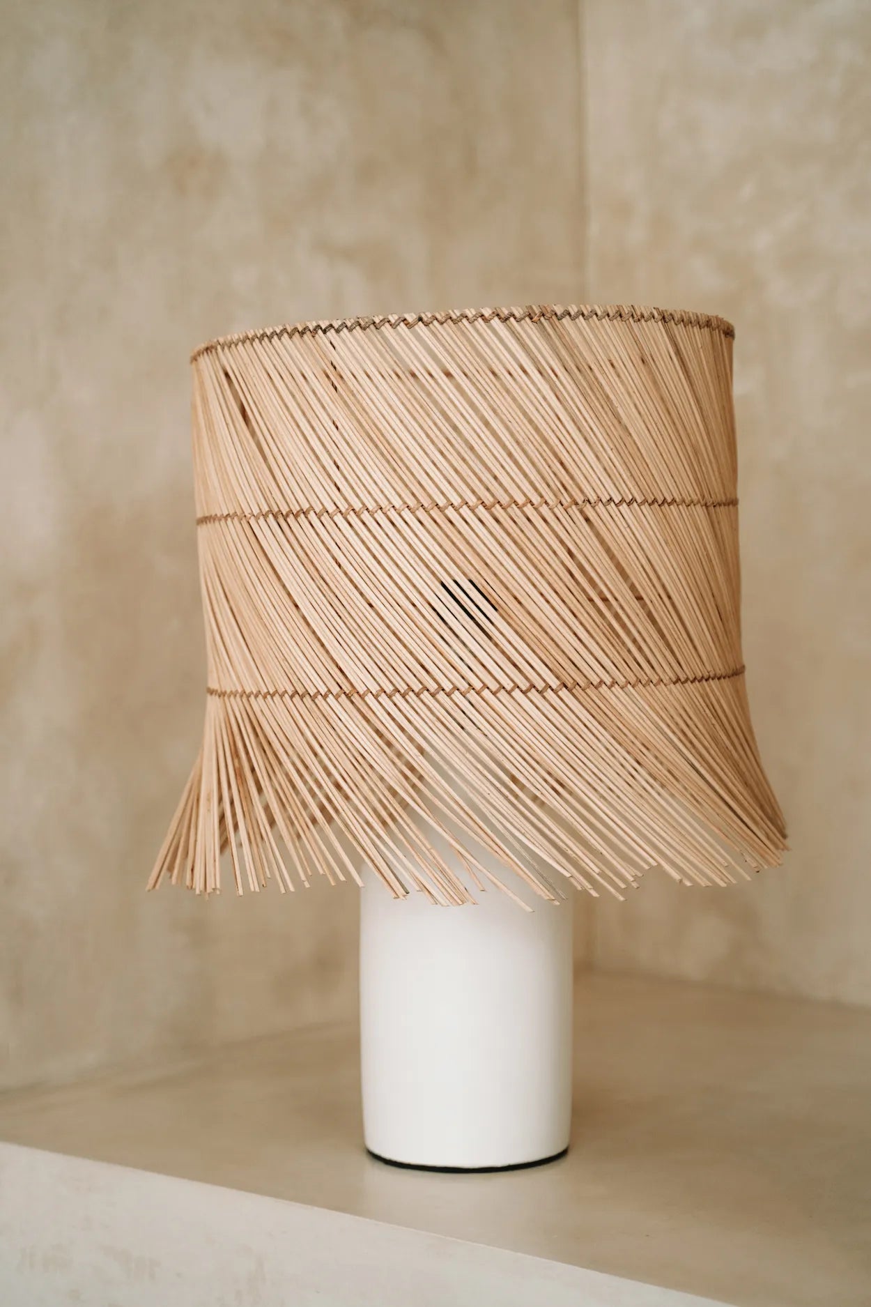 The Rattan Table Lamp - White Natural - Remood furniture living