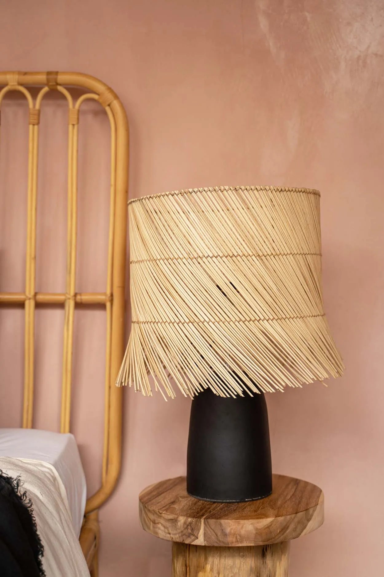 The Rattan Table Lamp - Black Natural - Remood furniture living