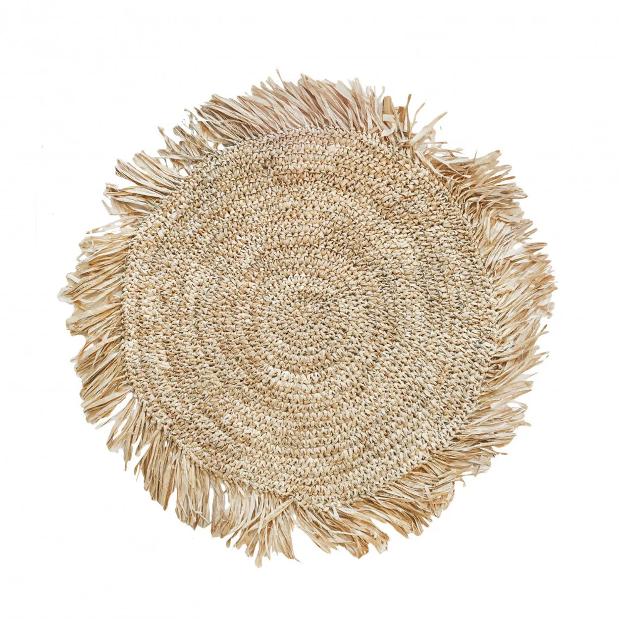 The Fringe Raffia Placemat Round - Natural - Remood furniture living