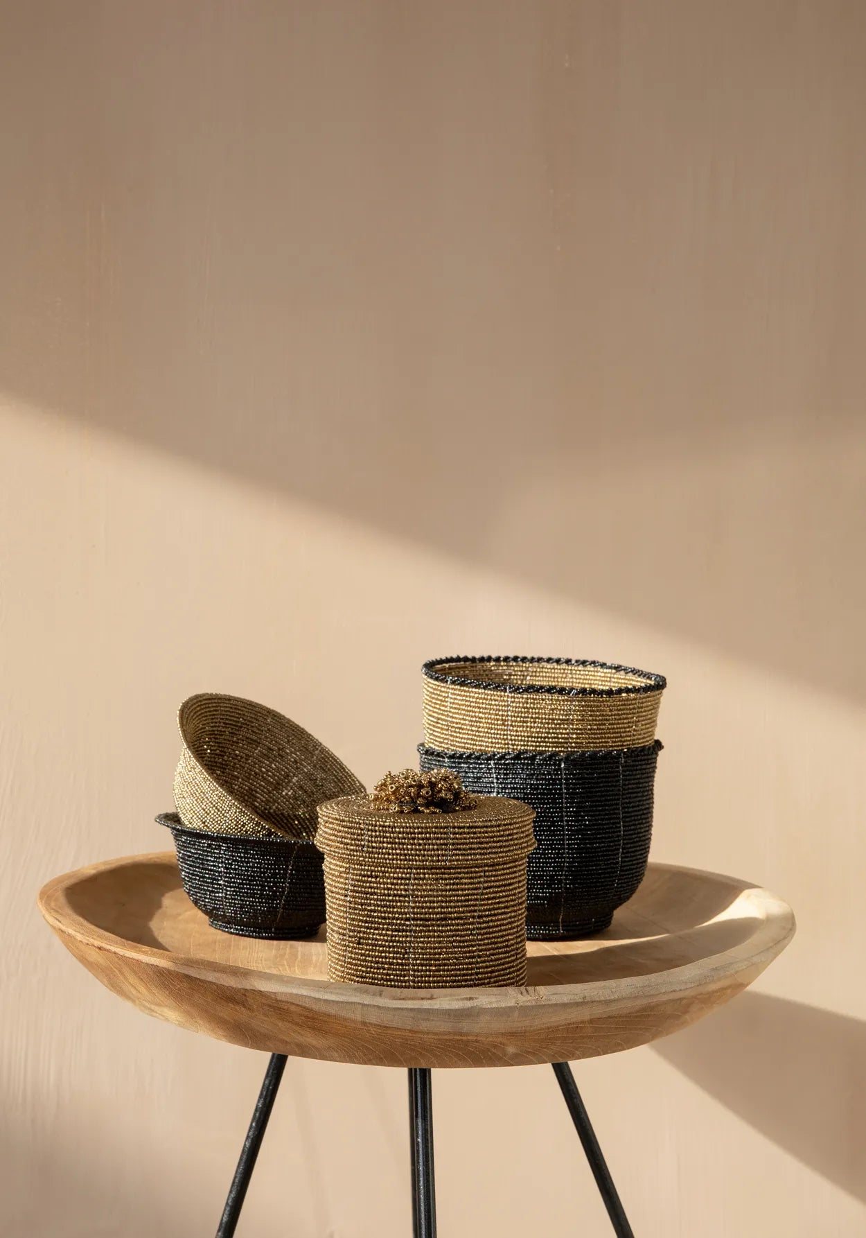 The Beaded Bowl Low - Gold - S - Remood furniture living