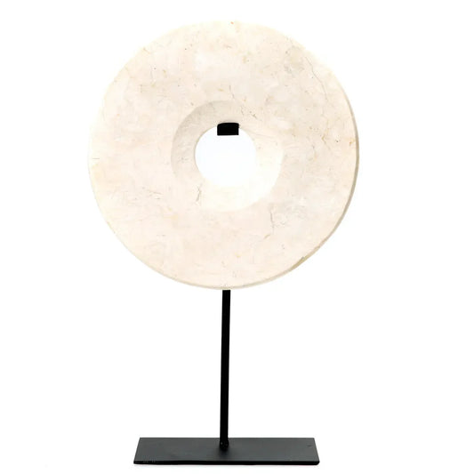 The Marble Disc on Stand - White - L - Remood furniture living
