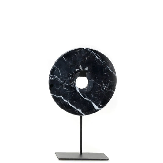 The Marble Disc on Stand - Black - M - Remood furniture living