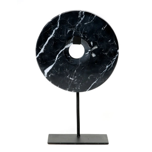 The Marble Disc on Stand - Black - L - Remood furniture living