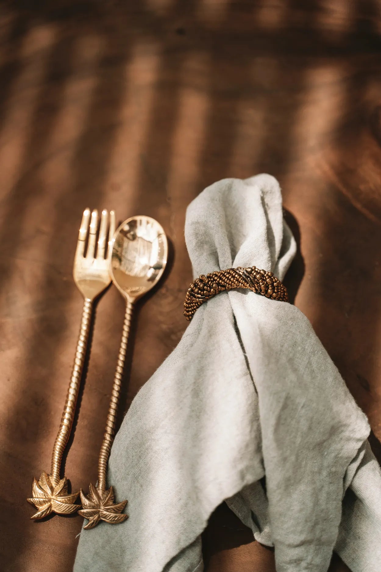 The Beaded Napkin Ring - Gold - Set of 4 - Remood furniture living