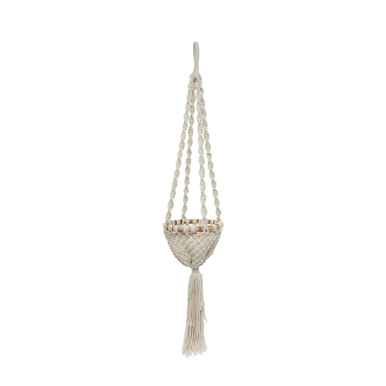 The Twisted Macramé Plant Holder - Natural White -S - Remood furniture living