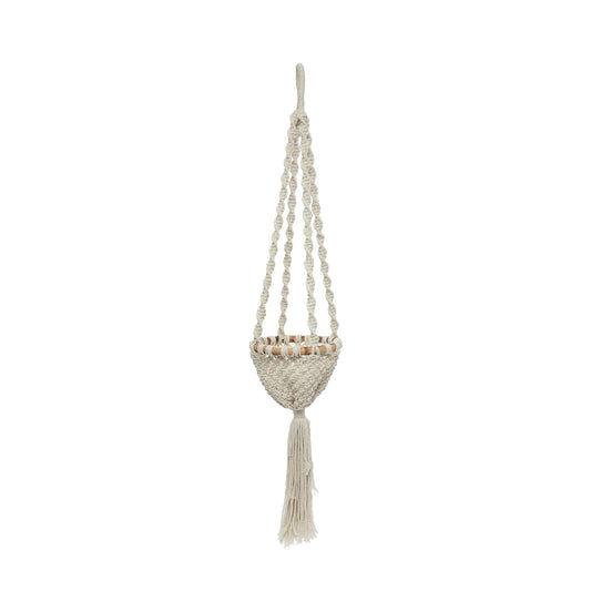 The Twisted Macramé Plant Holder - Natural White -S - Remood furniture living