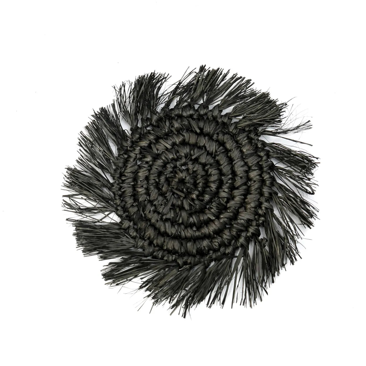 The Fringe Raffia Coaster - Black - Remood furniture living
