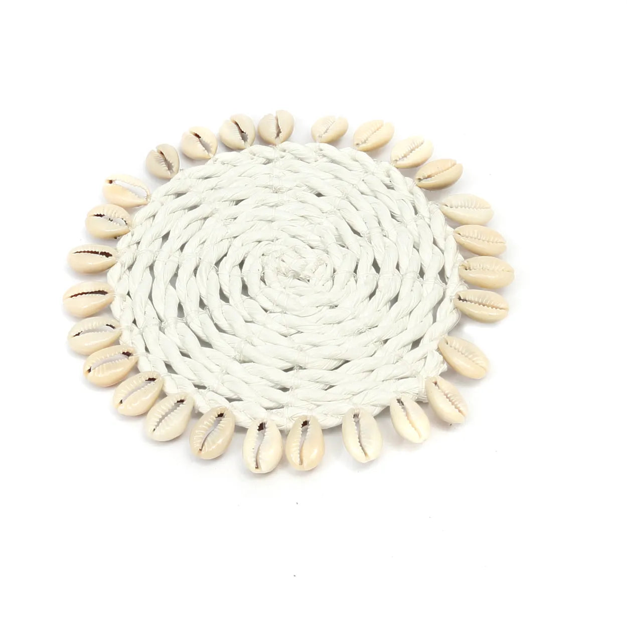 The Seagrass Shell Coaster - White - Remood furniture living