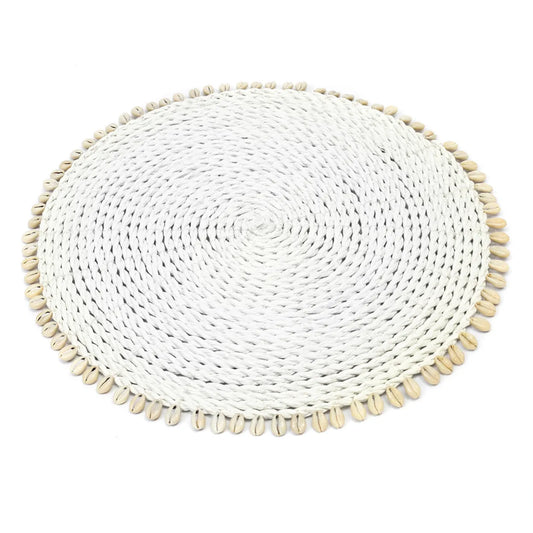 The Seagrass Shell Placemat - White - Remood furniture living
