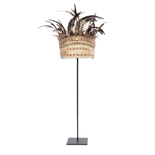 The Guinea Feather Hat on Stand - Natural Black - Remood furniture living