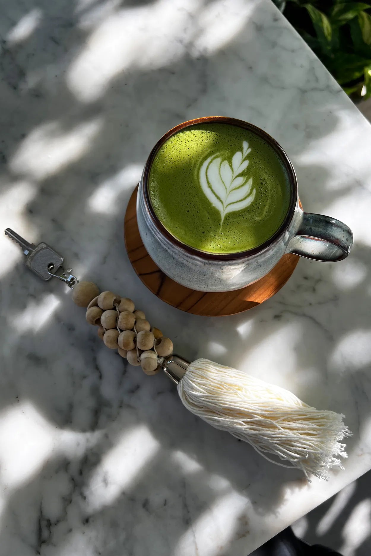 The Wooden Beads Keychain - Natural White - Remood furniture living