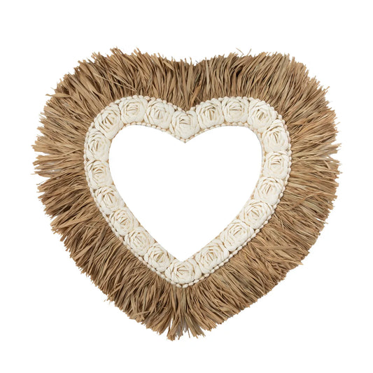 The Raffia Shell Heart - Natural White - L - Remood furniture living