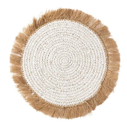 The Water Hyacinth Raffia Placemat - White Natural - Remood furniture living