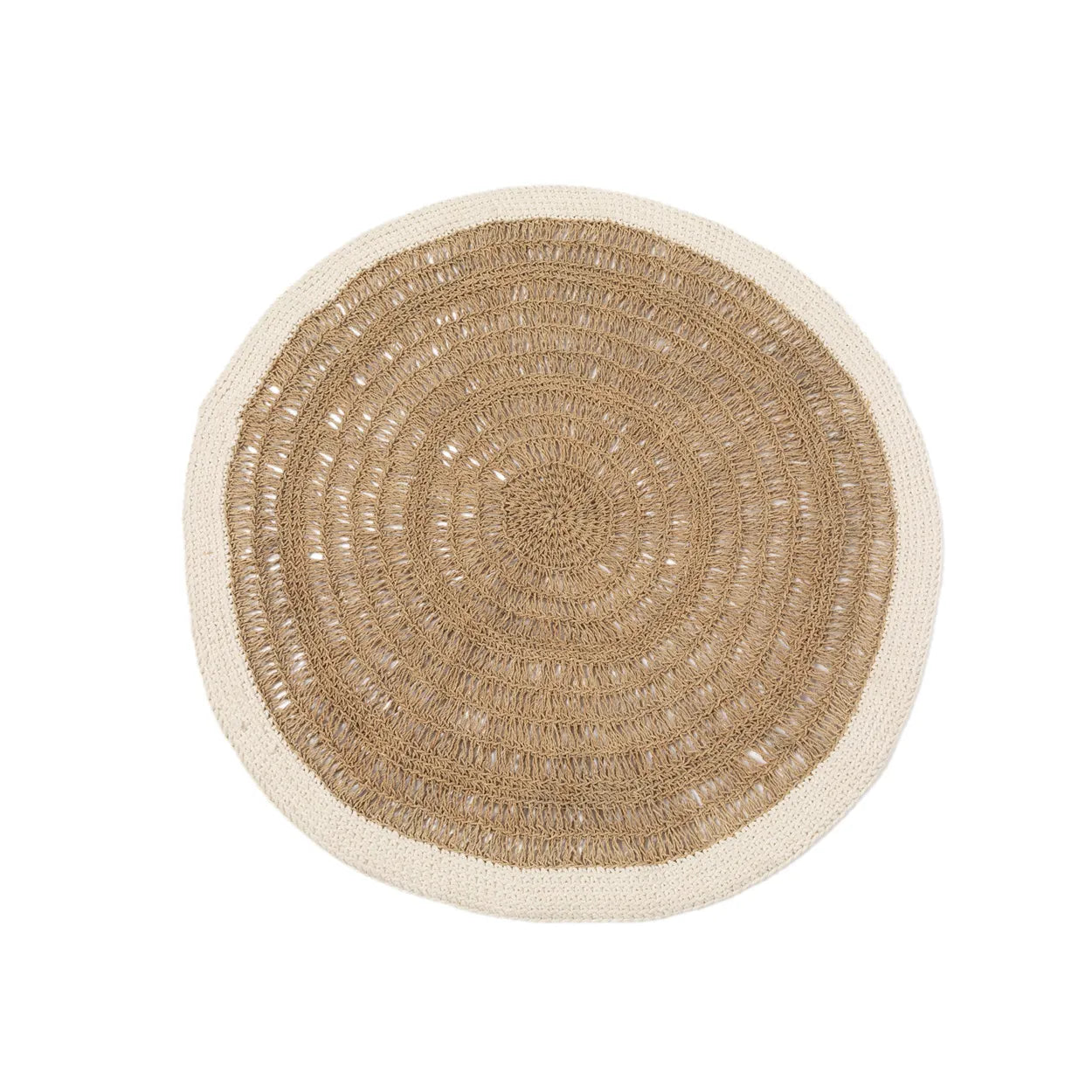 The Seagrass & Cotton Round Carpet - Natural White - 100 - Remood furniture living