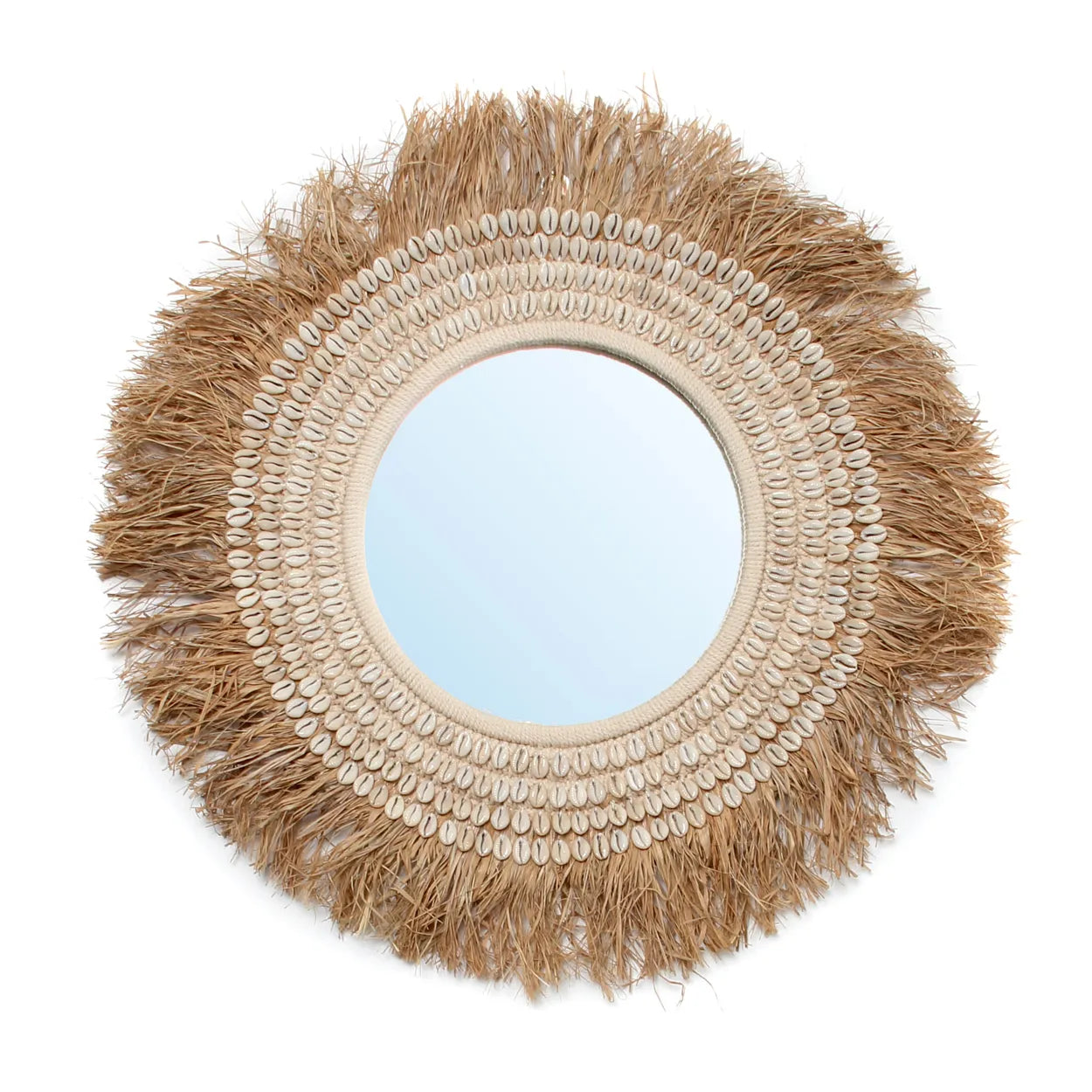 The Raffia Cowrie Mirror - Natural White - Remood furniture living