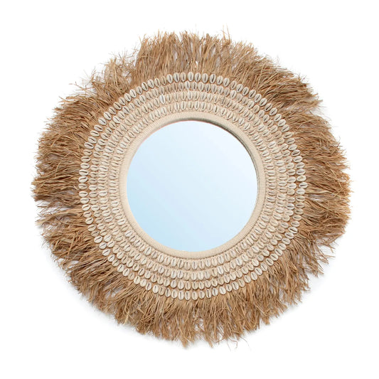The Raffia Cowrie Mirror - Natural White - Remood furniture living