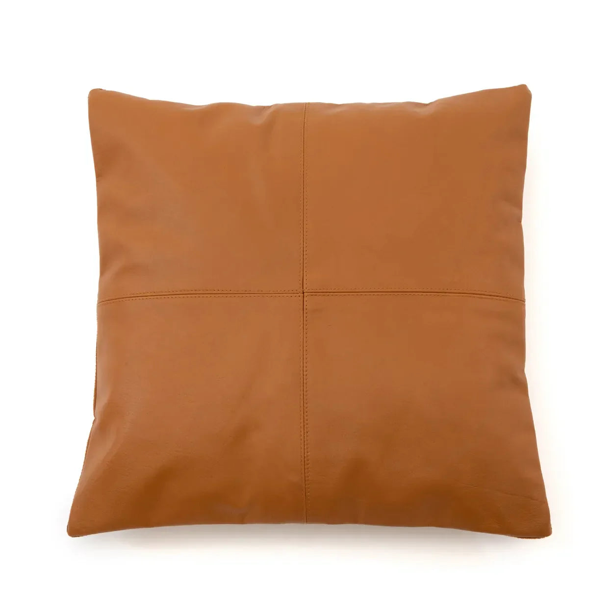 The Four Panel Leather Cushion Cover - Camel - 40x40 - Remood furniture living