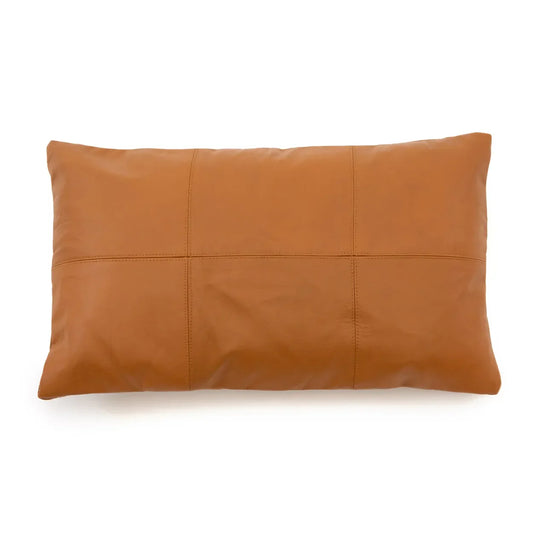 The Six Panel Leather Cushion Cover - Camel - 30x50 - Remood furniture living
